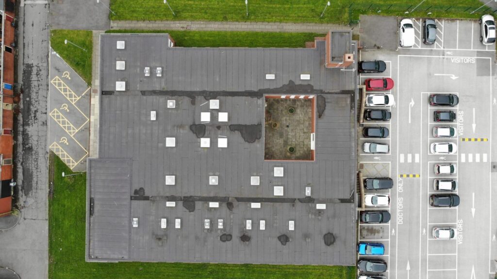 Aerial Inspection of flat roof by Drone Site Surveys