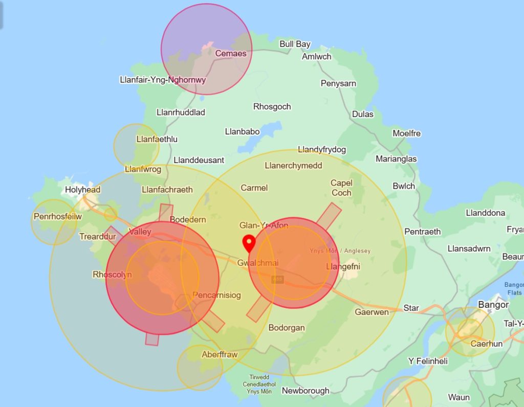 Anglesey drone airspace map