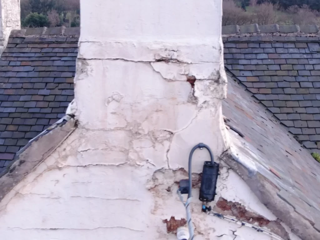 Decaying chimney found on a drone inspection
