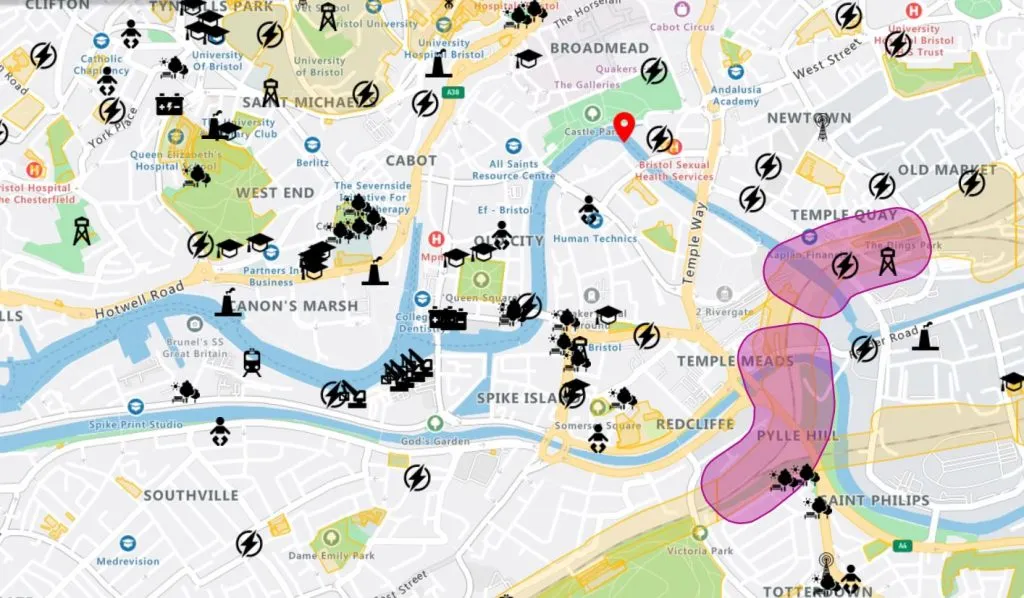 Bristol city centre drone airspace map
