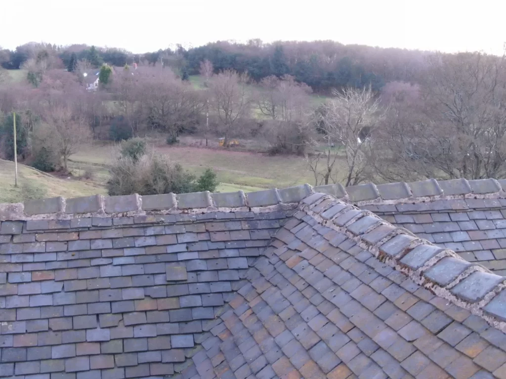 Domestic roof survey with a drone