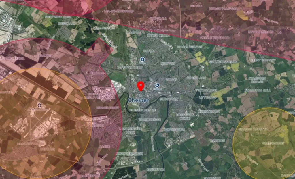 Chester drone airspace map