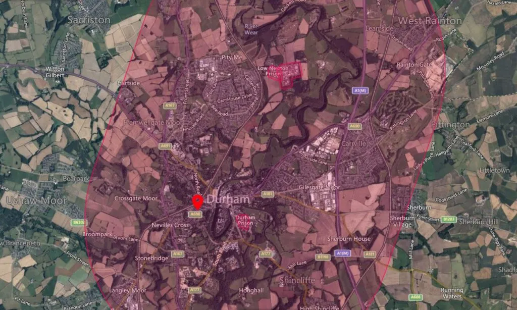 Durham drone airspace map
