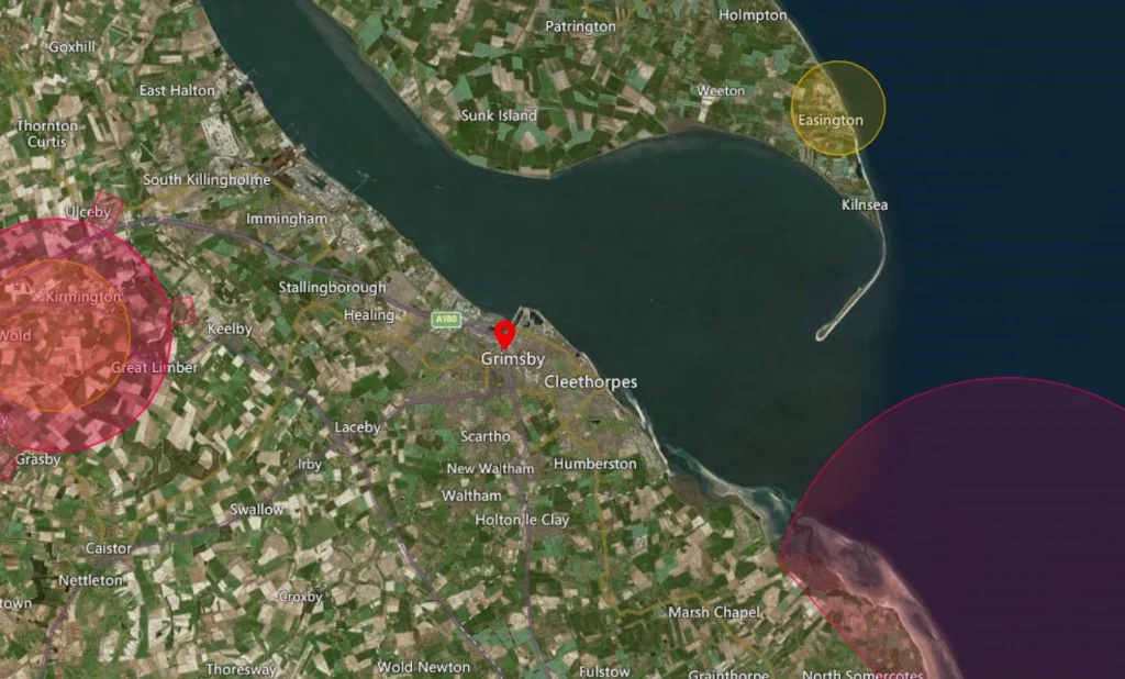 Grimsby drone airspace map