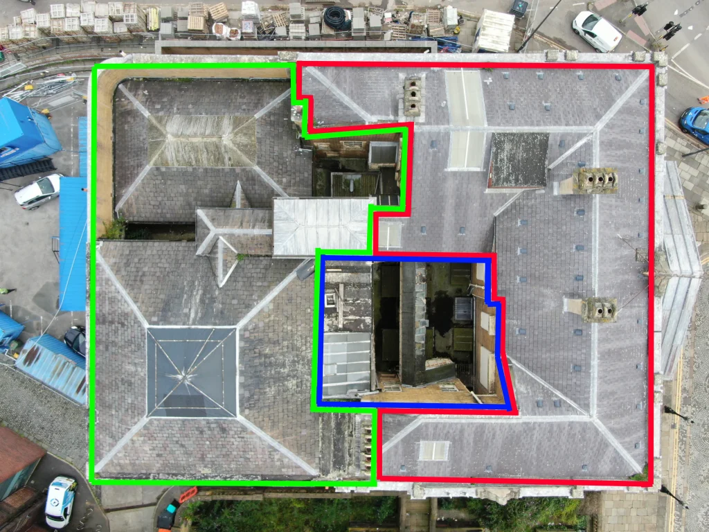 Drone survey of a historic building in Grimsby