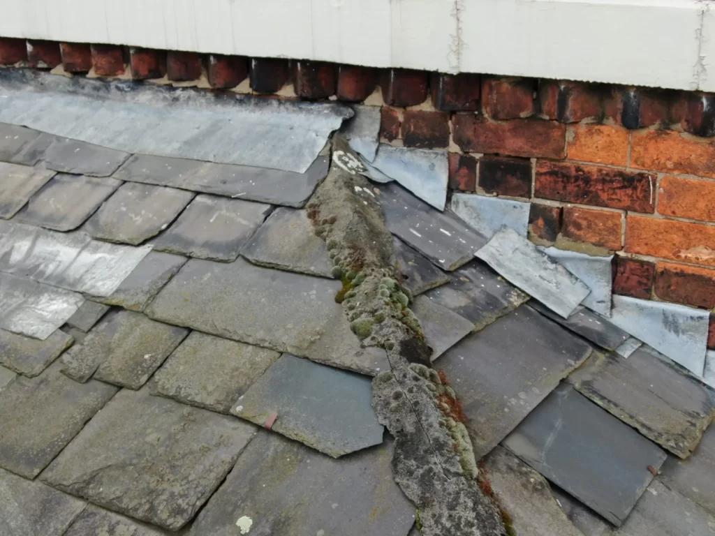 Slate roof drone inspection