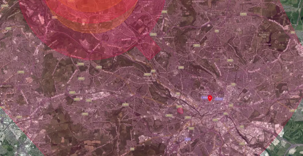 Leeds drone airspace map