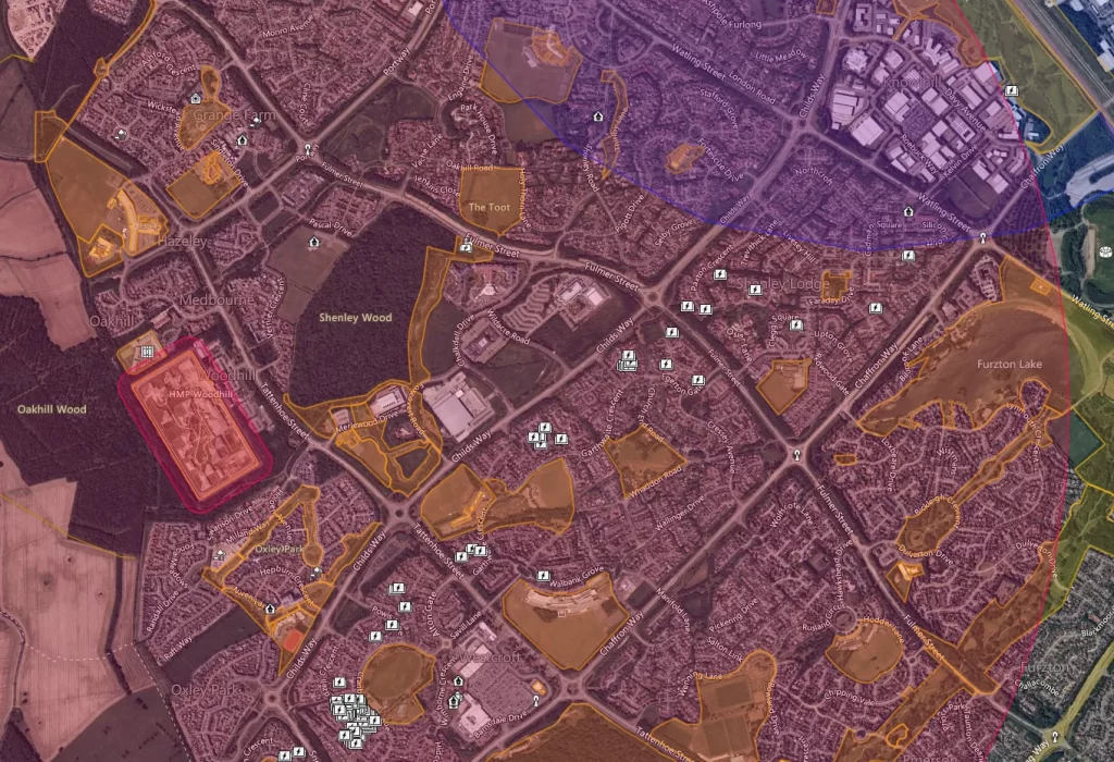 Milton Keynes drone airspace map