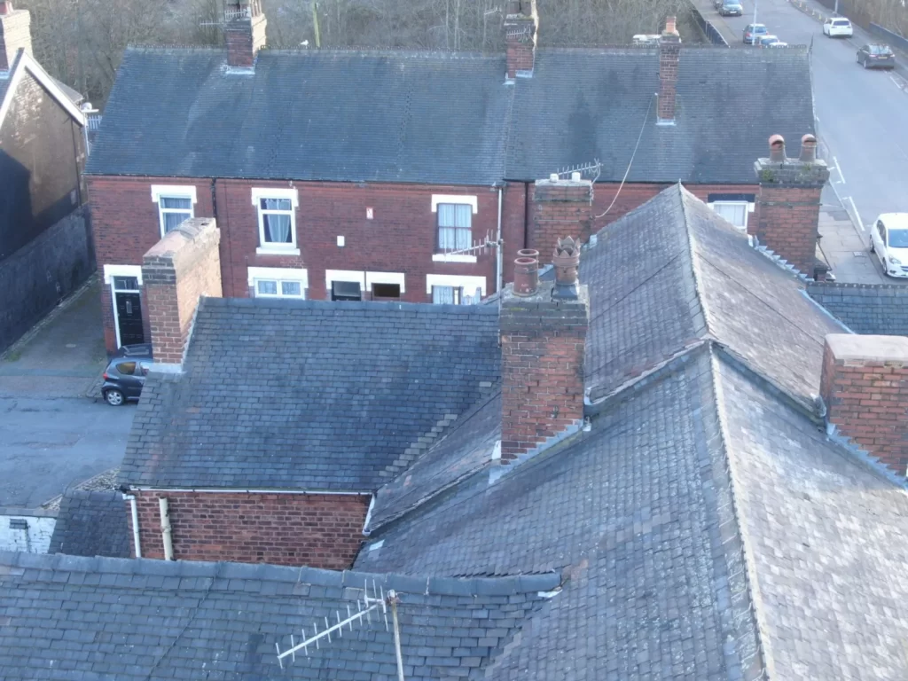 Domestic roof survey with a drone