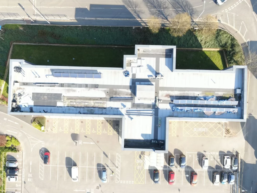 Commercial building and roof drone survey