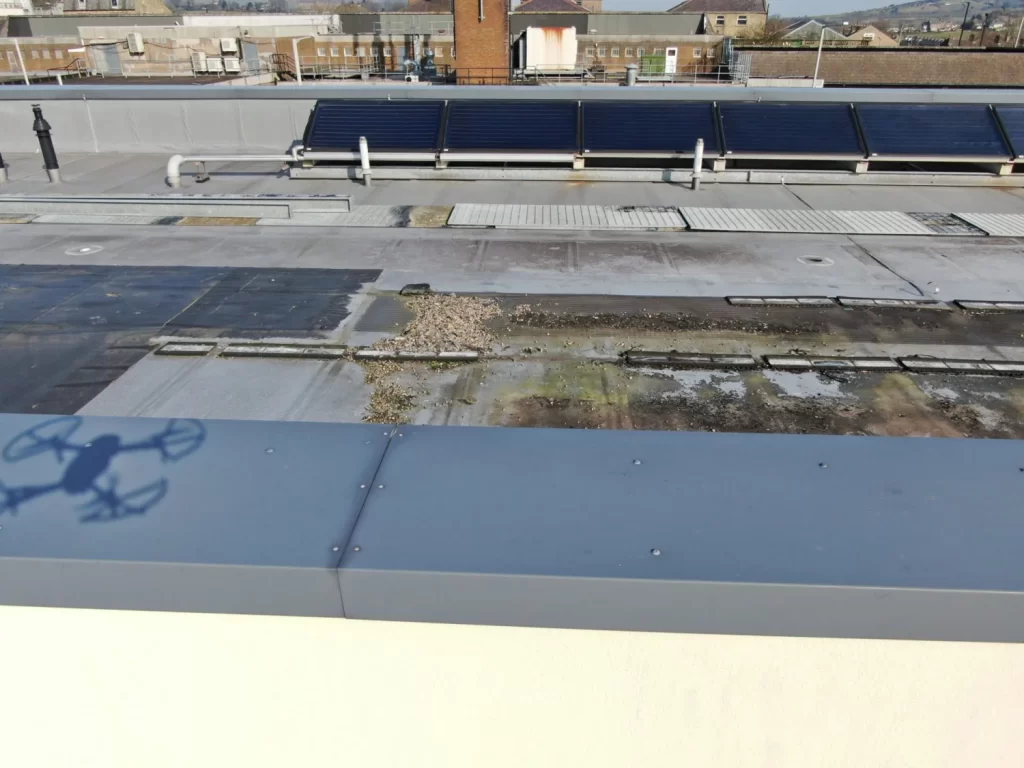 Large commercial roof drone survey