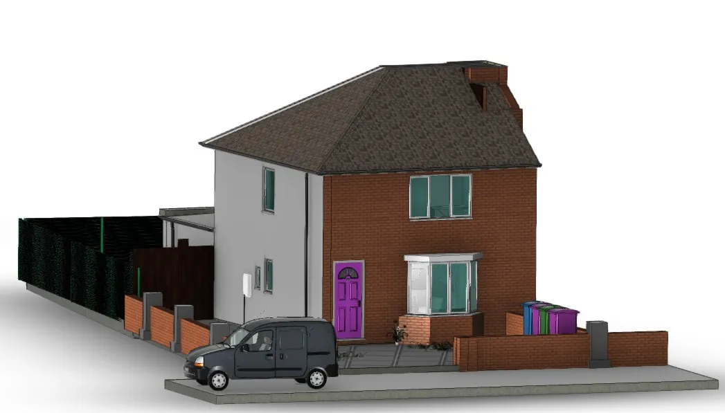 Revit model of a house created from drone survey data