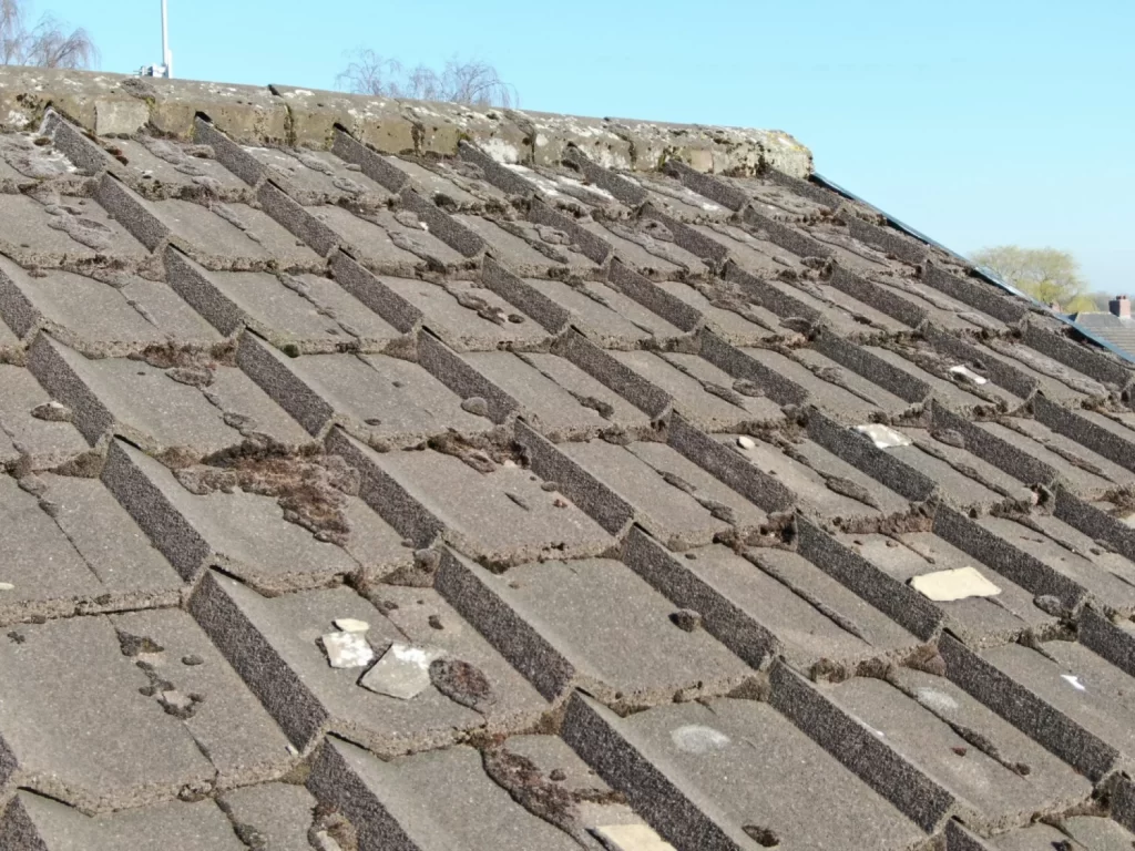 Roof tile inspection with a drone