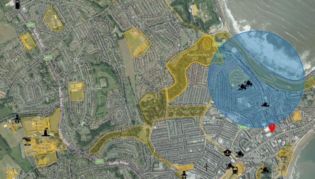 Scarborough drone airspace map