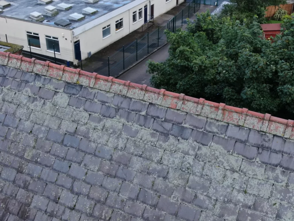 Damaged tiled roof inspection