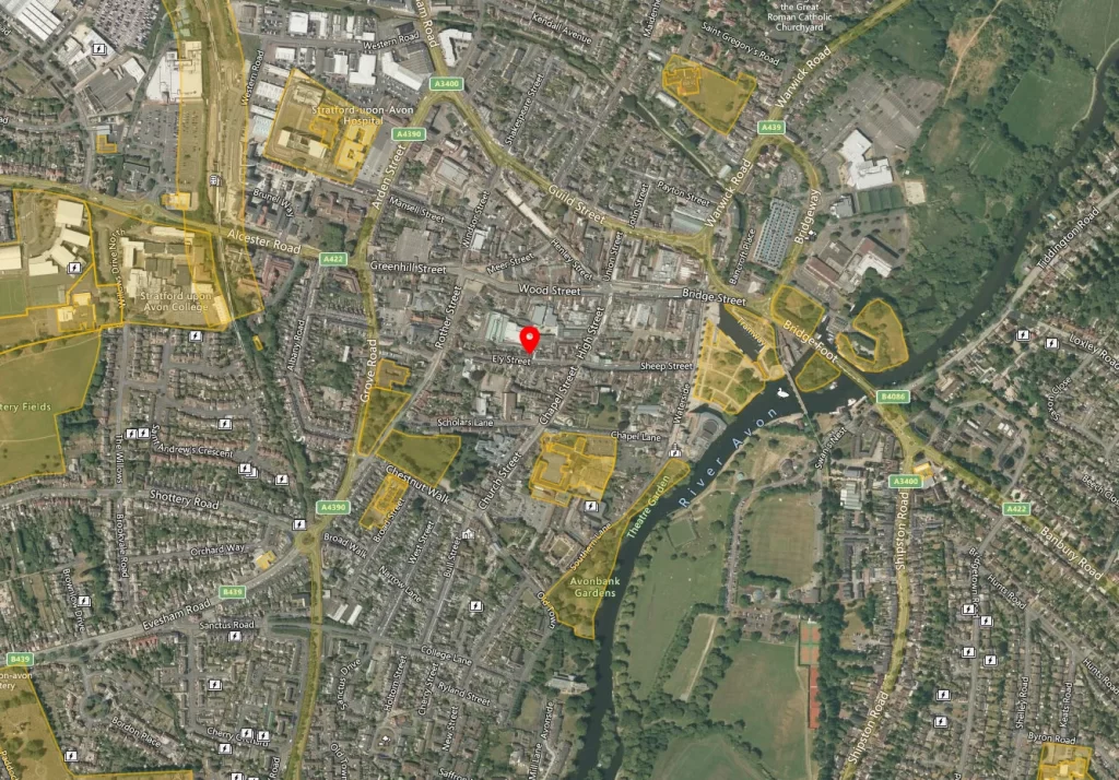 Stratford-upon-Avon drone airspace map